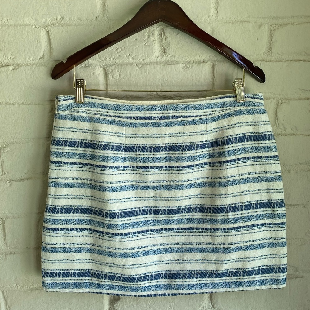 Anthropologie Serene Bohemian NWT sz XL stripped cream blue silver beaded